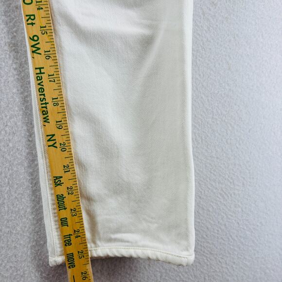 CITIZENS OF HUMANITY Jeans 29 Charlotte High Rise Straight Buttonfly White USA - Picture 13 of 16